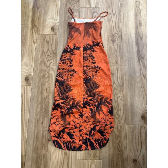 Urban Outfitters Dress Tropical Black and Orange Womens XSmall - Picture 7 of 7